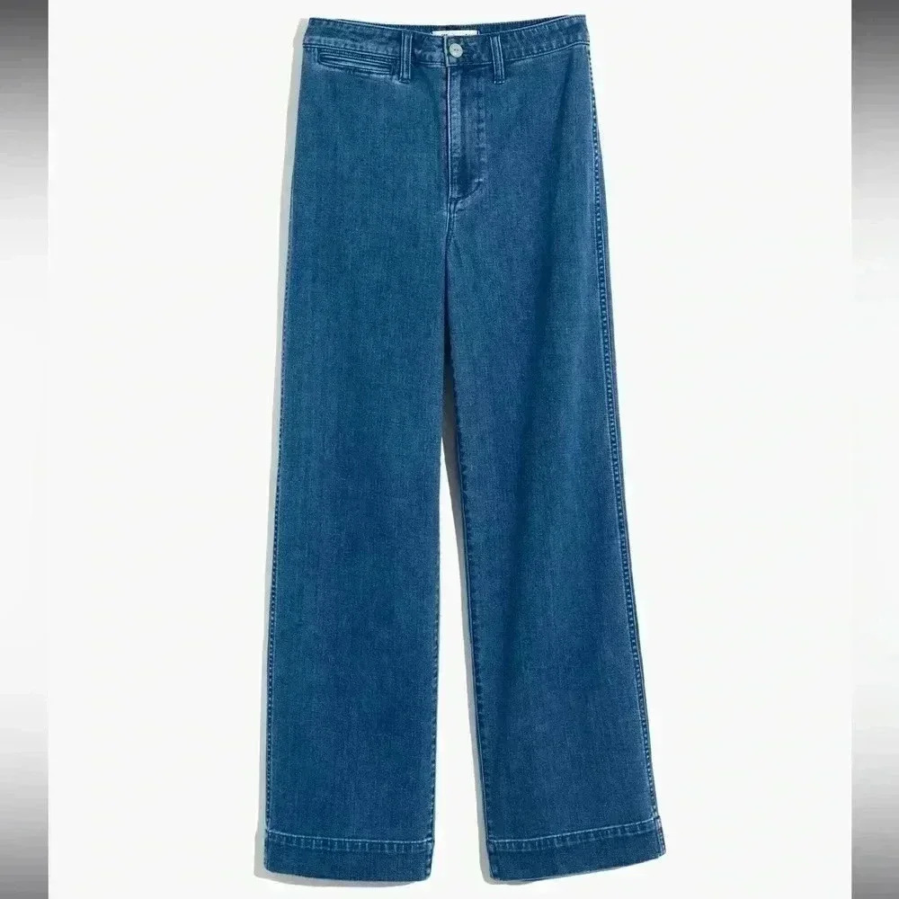 Madewell High-Rise Wide-Leg Jeans in Classic Blue - Picture 5 of 10